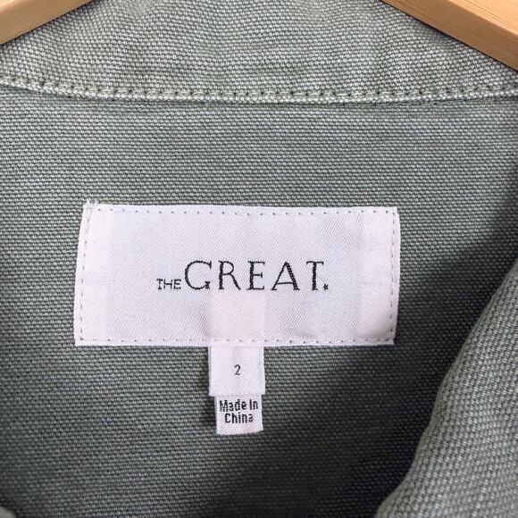 THE GREAT. Sergeant Embroidered Jacket in Worn Army Medium - Picture 4 of 6